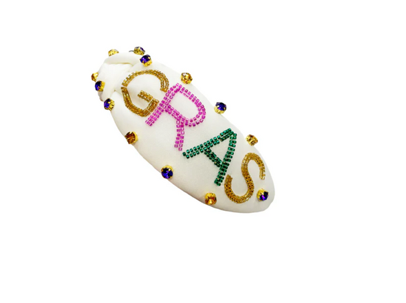 MARDI GRAS Beaded Headband With Rhinestones In 3 Colors