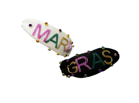 MARDI GRAS Beaded Headband With Rhinestones In 3 Colors