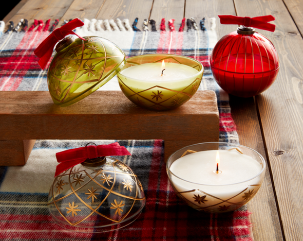 Glass Ornament Candle In 3 Colors