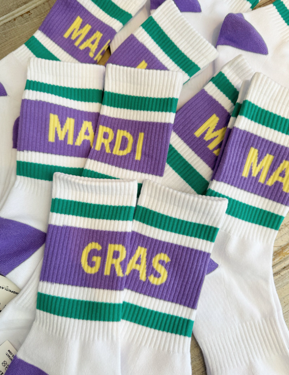 Womens Mardi Gras Varsity Socks