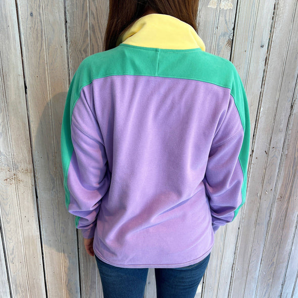 Adult Pastel Mardi Gras 1/4 Zip Fleece