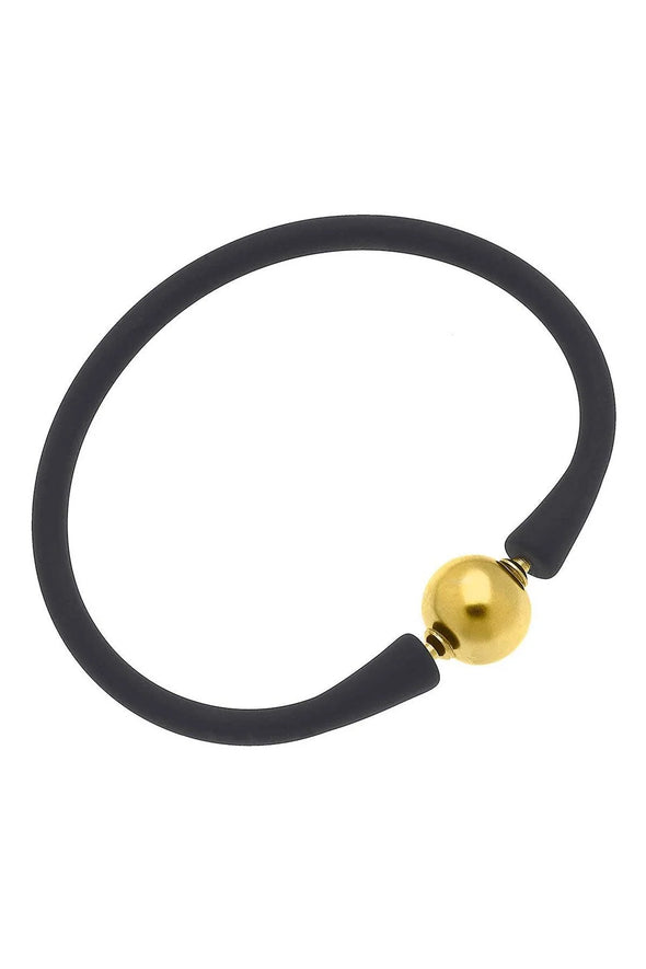 Bali 24K Gold Plated Ball Bead Silicone Bracelet in 3 Colors