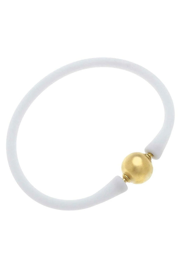 Bali 24K Gold Plated Ball Bead Silicone Bracelet in 3 Colors