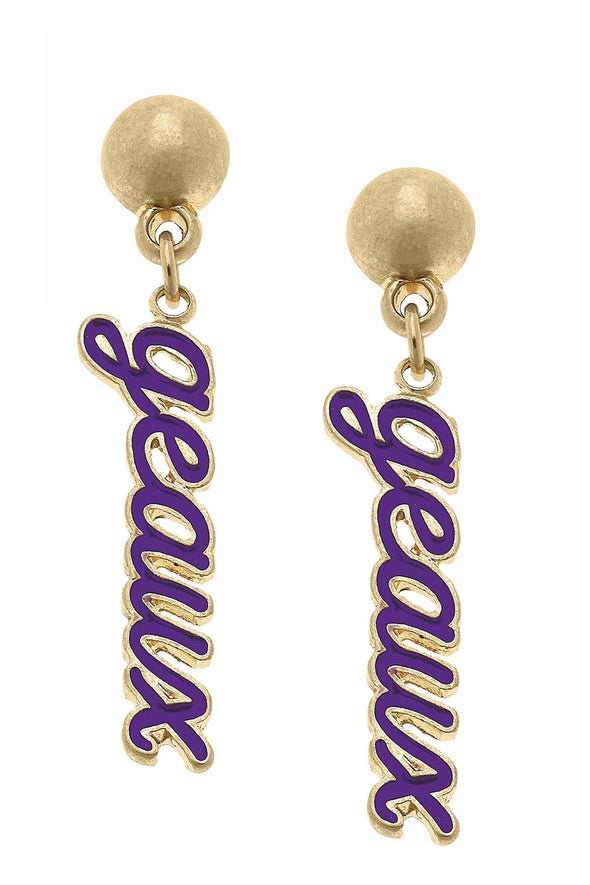 Tigers Enamel Script Earrings