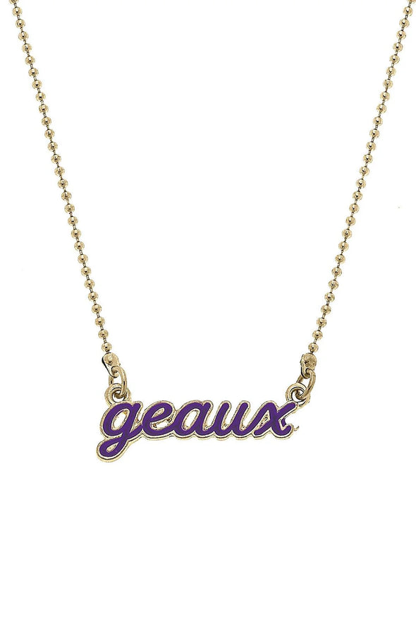 Tigers Enamel Script Necklace