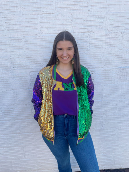 Purple Sequin Bomber Jacket – NOLA BOO