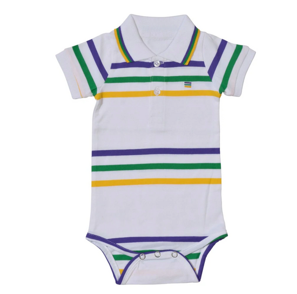 Mardi Gras Infant White Infinity Onesie