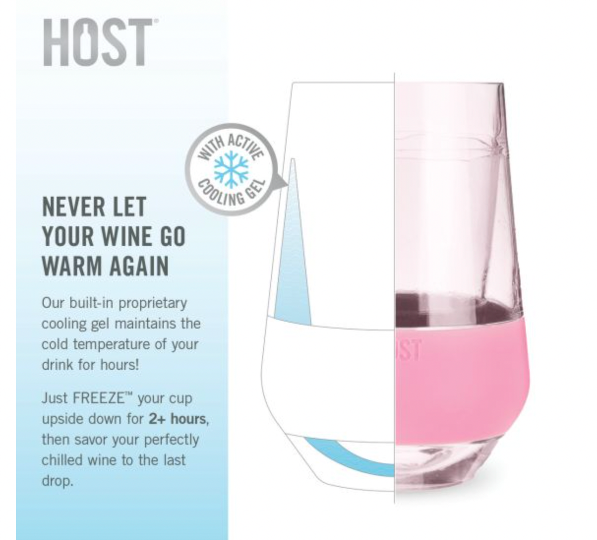 Host Wine Freeze Stemmed Cooling Cups (Set of 4) in Tinted